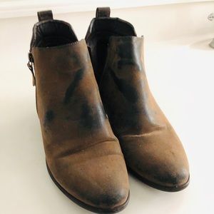 🔥 Dark Brown Faded Western Look Ankle Boots